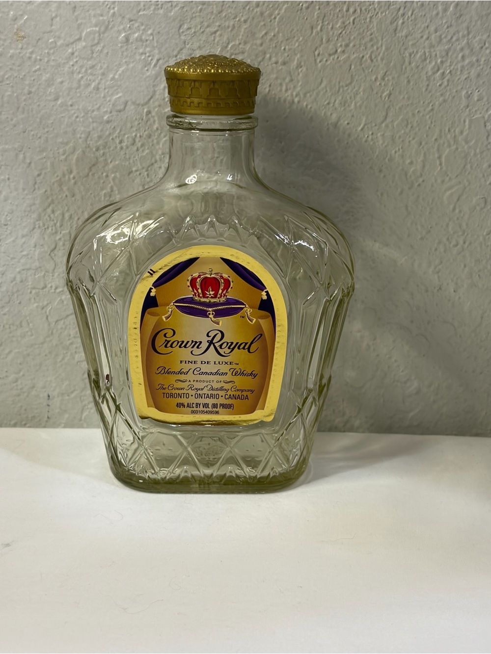 Patron Crown Royal 375ml Empty Glass Liquor Bottle (1) Total
